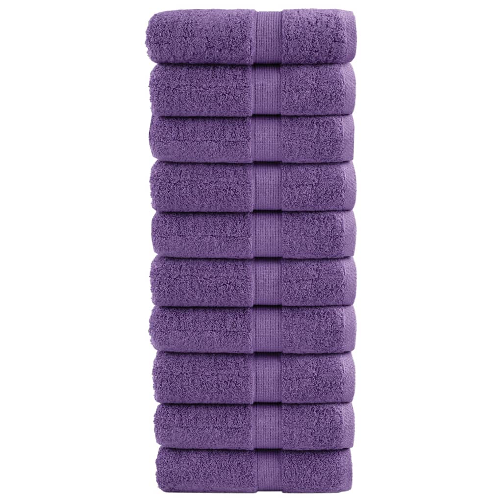 Premium Waschhandtücher SOLUND 10 Stück Lila 30x30 cm 600 g/m²