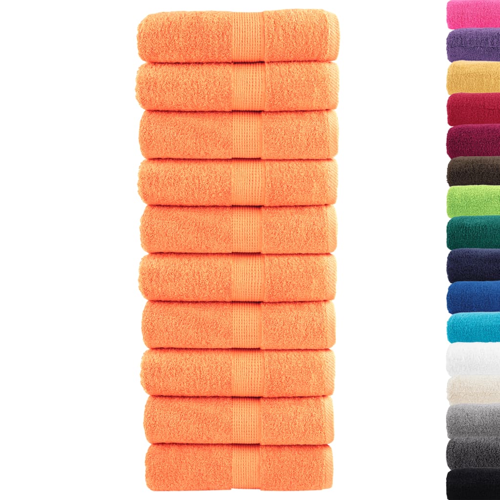 Premium Waschhandtücher SOLUND 10 Stück Orange 30x30 cm 600 g/m²
