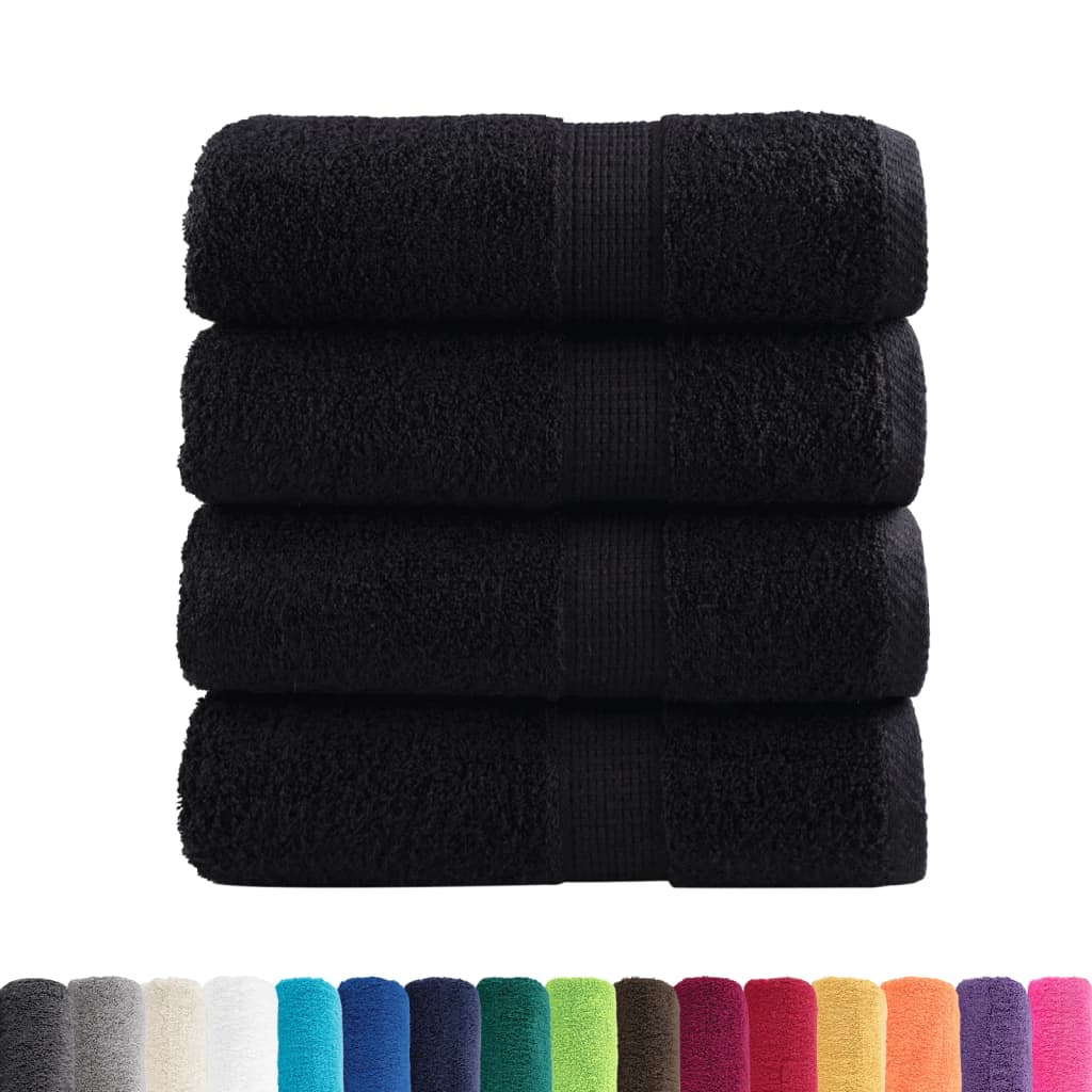 Premium Waschhandtücher SOLUND 4 Stück Schwarz 30x30 cm 600 g/m²