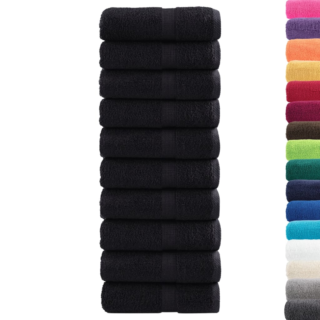 Premium Waschhandtücher SOLUND 10 Stück Schwarz 30x30 cm 600 g/m²