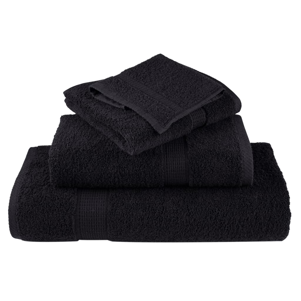 Premium Waschhandtücher SOLUND 10 Stück Schwarz 30x30 cm 600 g/m²