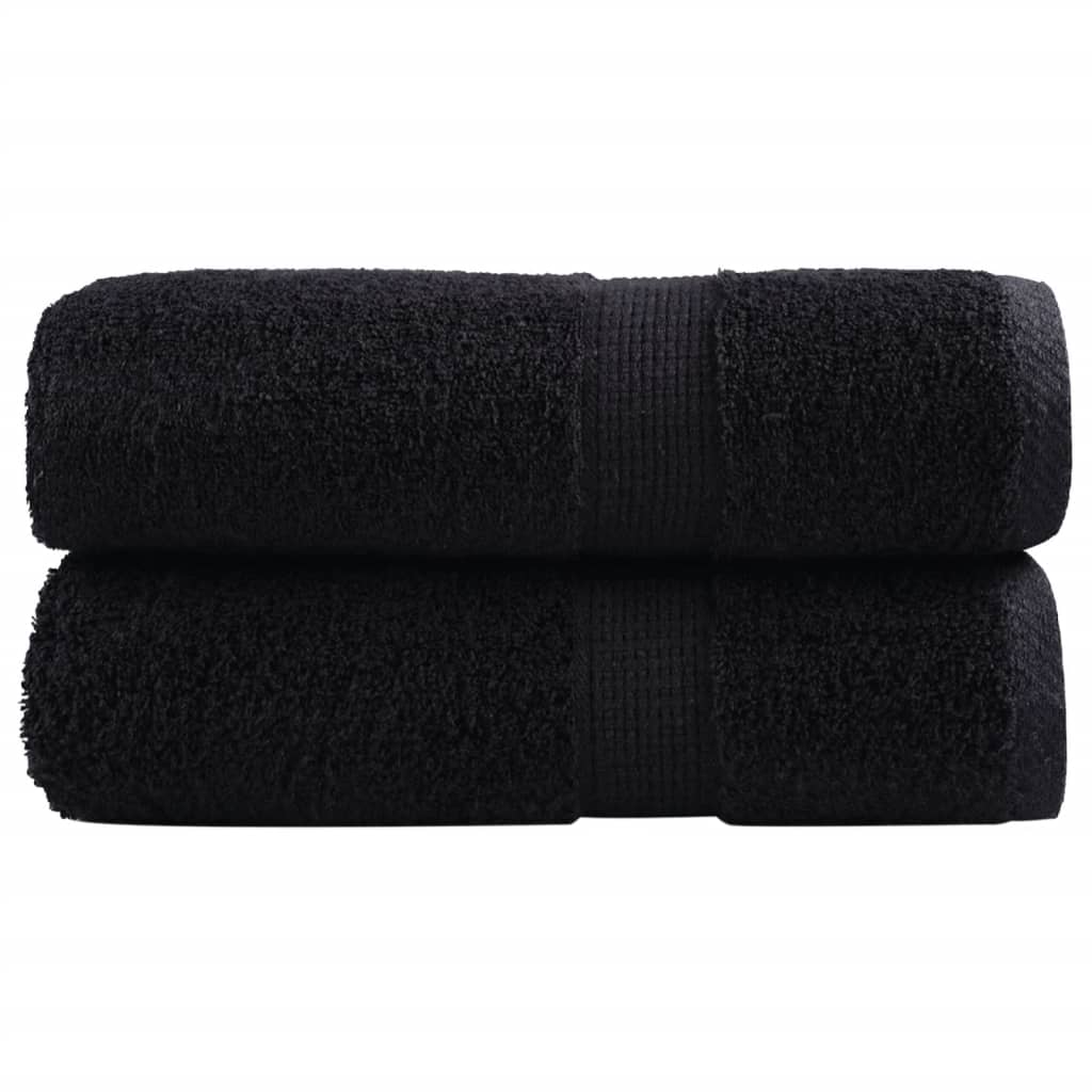 Premium-Gästetücher SOLUND 2 Stk. Schwarz 30x50 cm 600 g/m²
