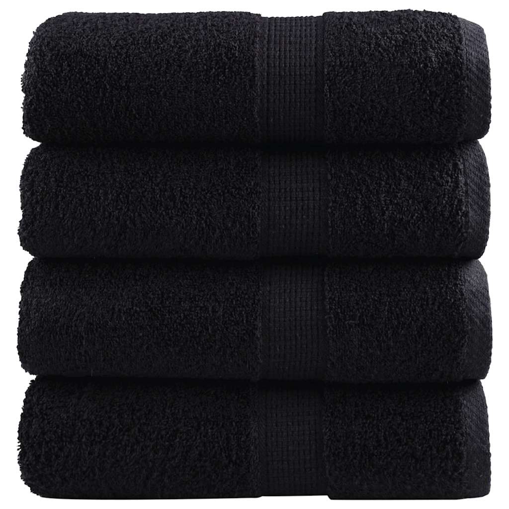 Premium-Gästetücher SOLUND 4 Stk. Schwarz 30x50 cm 600 g/m²