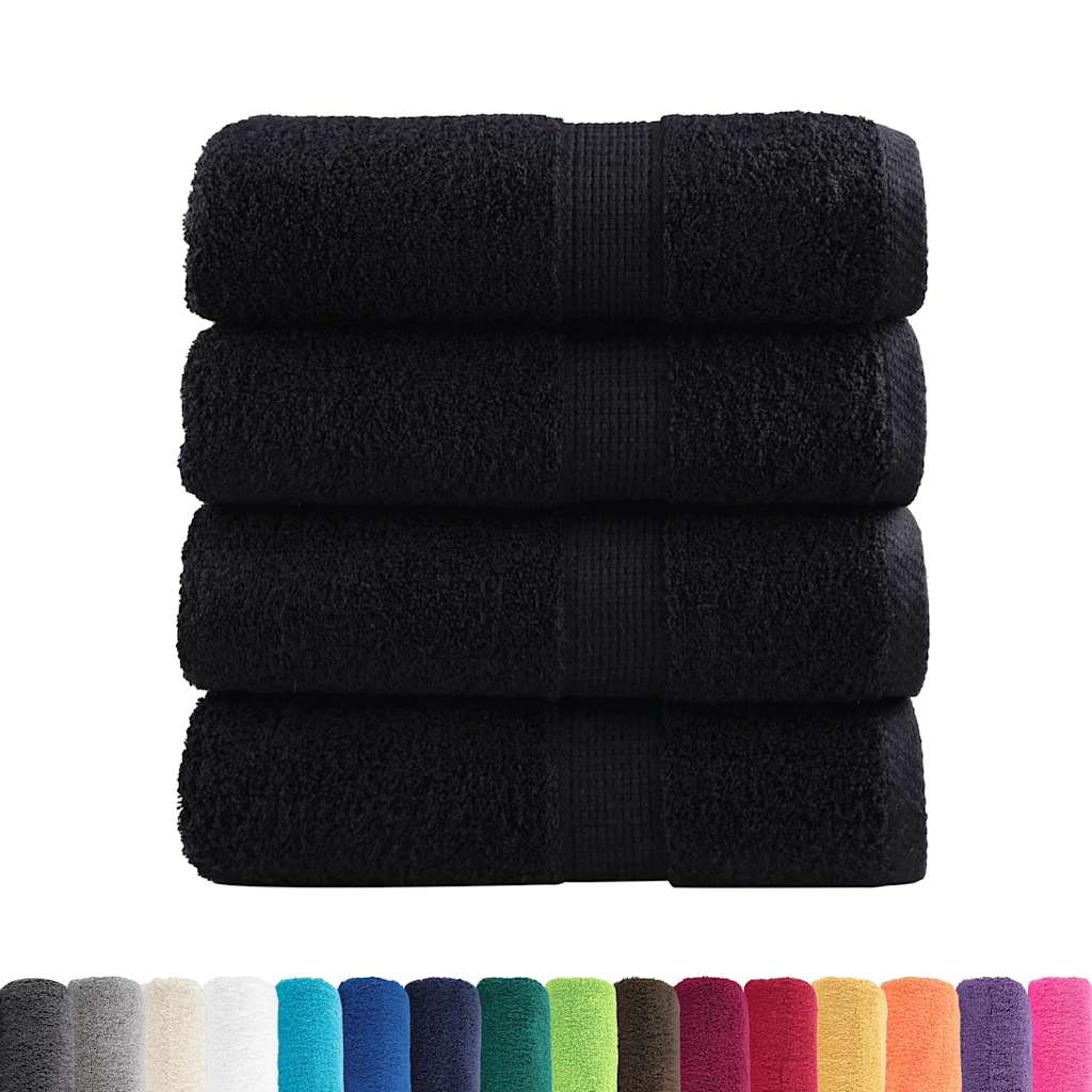 Premium-Gästetücher SOLUND 4 Stk. Schwarz 30x50 cm 600 g/m²