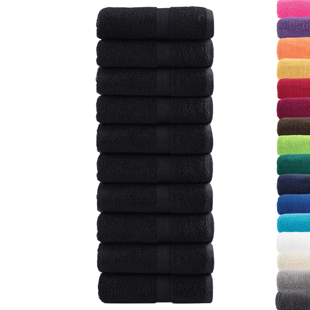 Premium-Gästetücher SOLUND 10 Stk. Schwarz 30x50 cm 600 g/m²