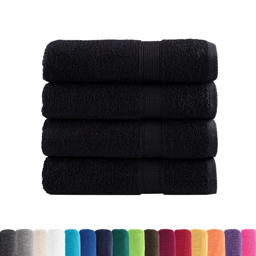 Premium-Handtücher SOLUND 4 Stk. Schwarz 50x100 cm 600 g/m²