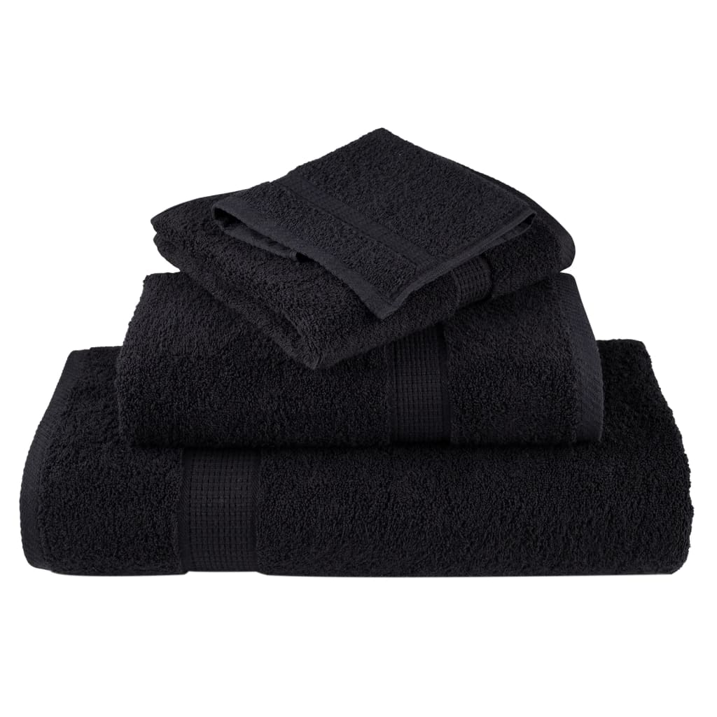 Premium-Handtücher SOLUND 4 Stk. Schwarz 50x100 cm 600 g/m²