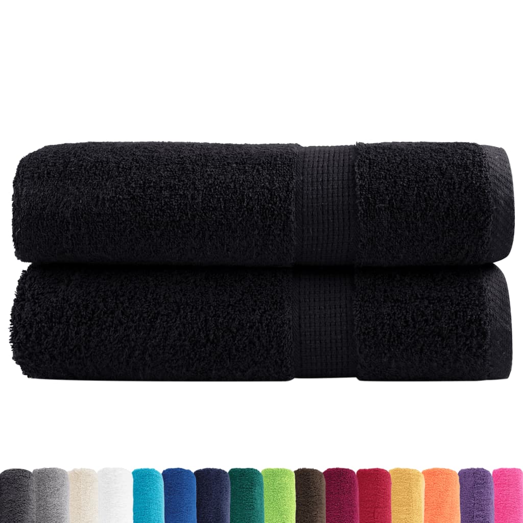 Premium-Duschtücher SOLUND 2 Stk. Schwarz 70x140 cm 600 g/m²
