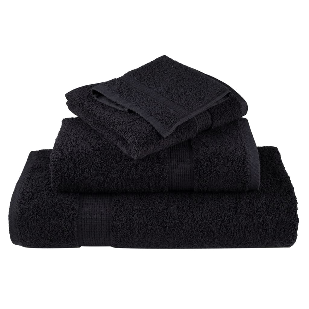 Premium-Duschtücher SOLUND 2 Stk. Schwarz 70x140 cm 600 g/m²