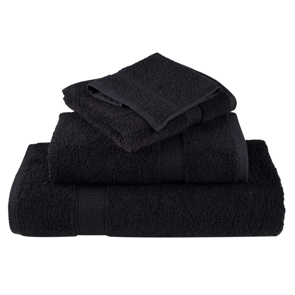Premium Badetücher SOLUND 2 Stk. Schwarz 100x150 cm 600 g/m²