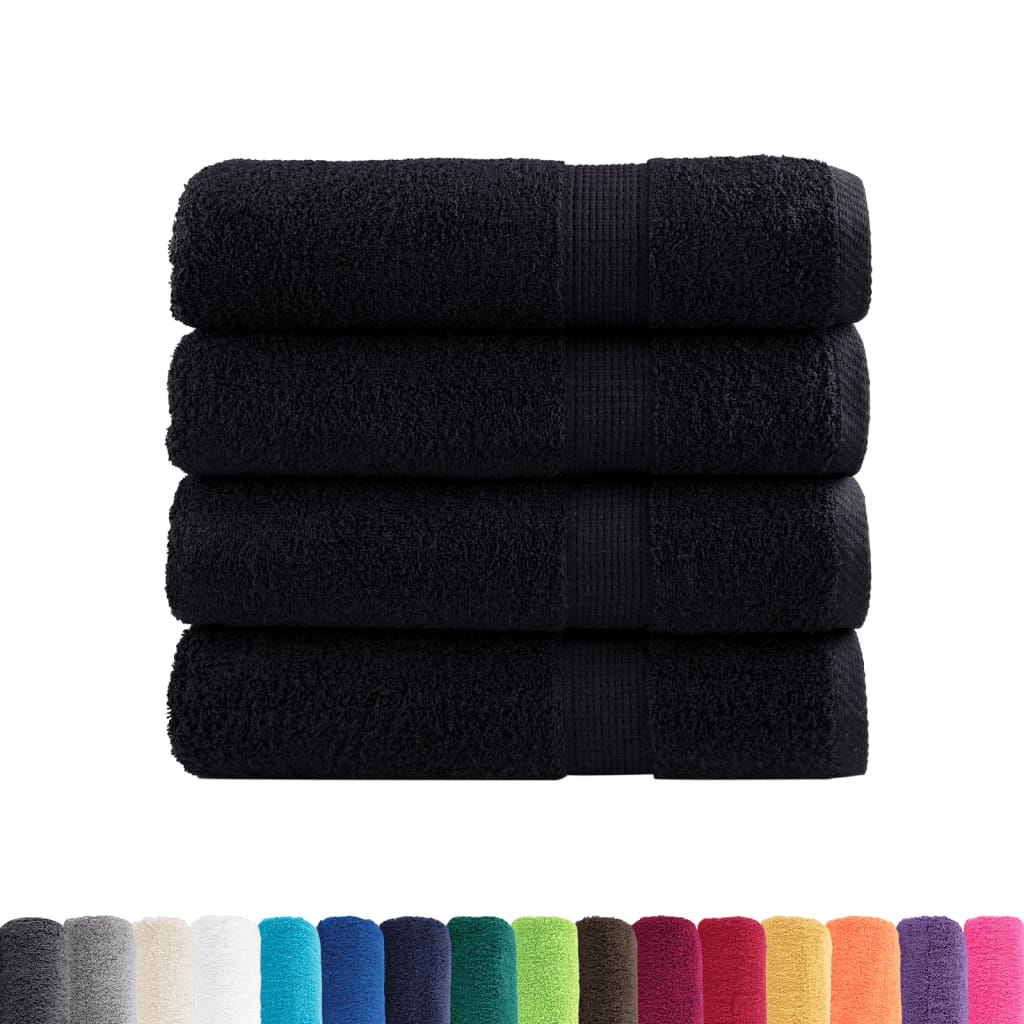 Premium Badetücher SOLUND 4 Stk. Schwarz 100x150 cm 600 g/m²