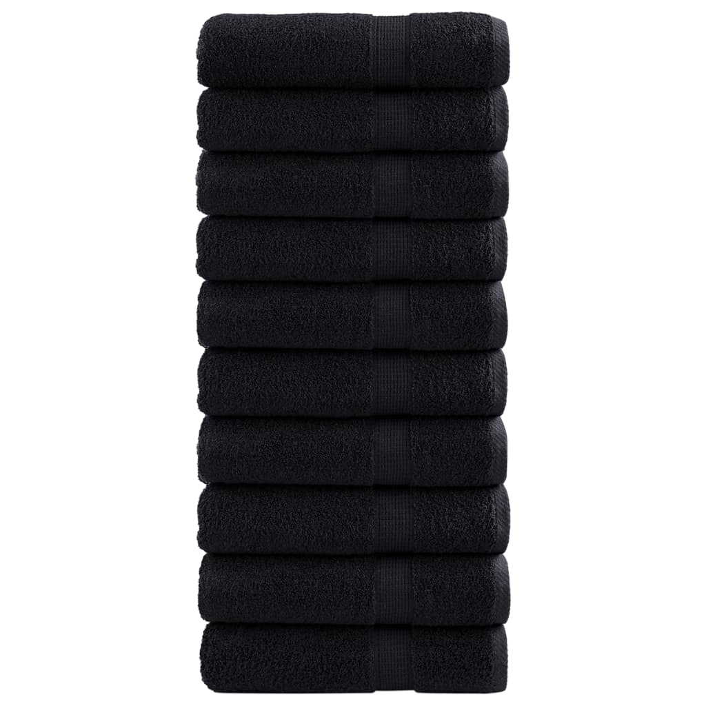 Premium Badetücher SOLUND 10 Stk. Schwarz 100x150 cm 600 g/m²