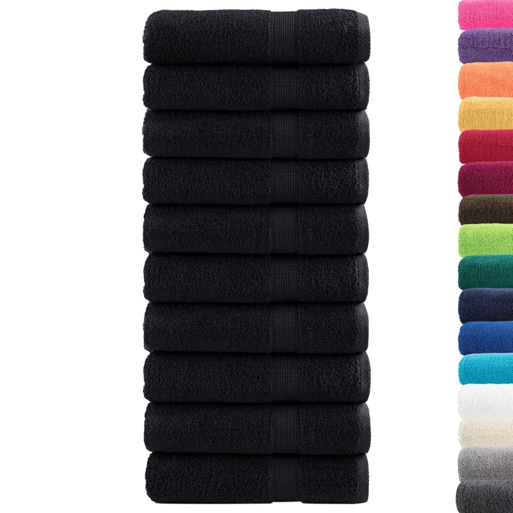Premium Badetücher SOLUND 10 Stk. Schwarz 100x150 cm 600 g/m²