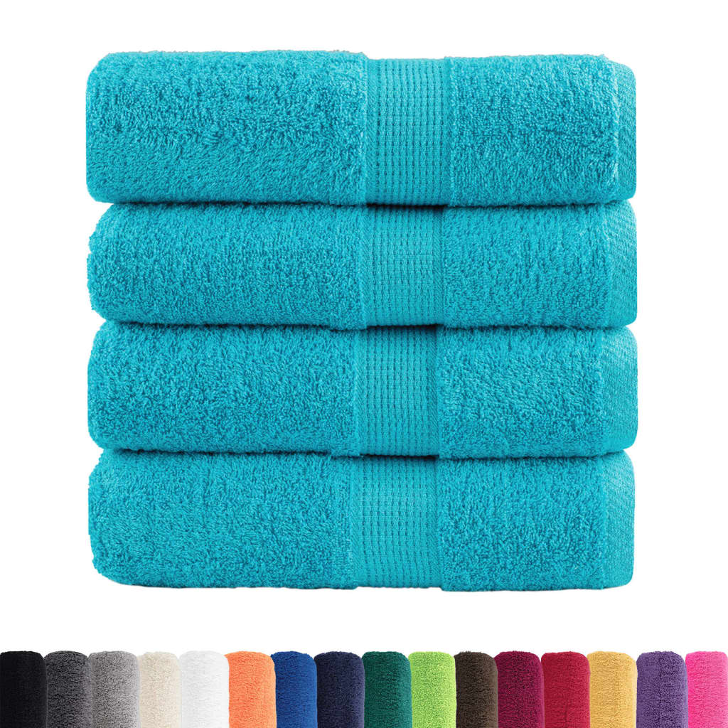 Premium Waschhandtücher SOLUND 4 Stück Türkis 30x30 cm 600 g/m²