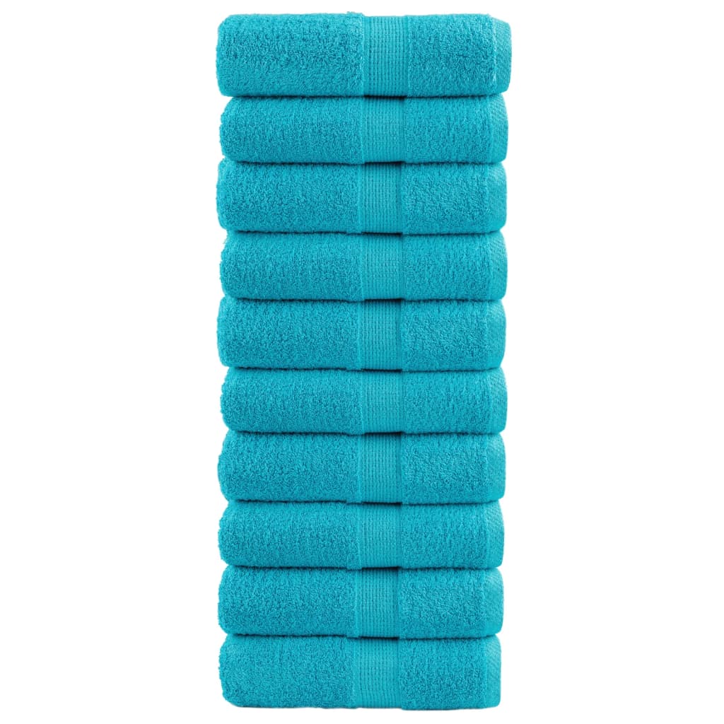 Premium Waschhandtücher SOLUND 10 Stück Türkis 30x30 cm 600 g/m²