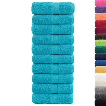 Premium Waschhandtücher SOLUND 10 Stück Türkis 30x30 cm 600 g/m²