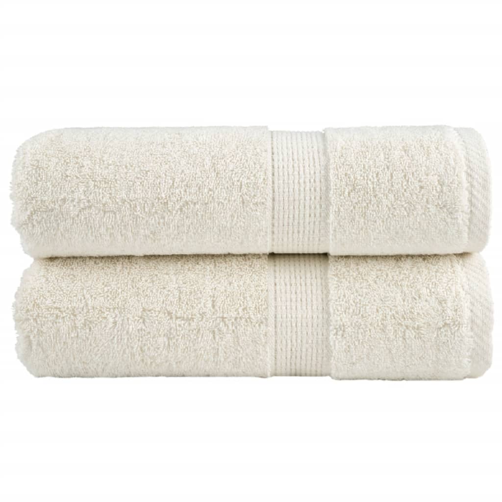 Premium Waschhandtücher SOLUND 2 Stück Creme 30x30 cm 600 g/m²
