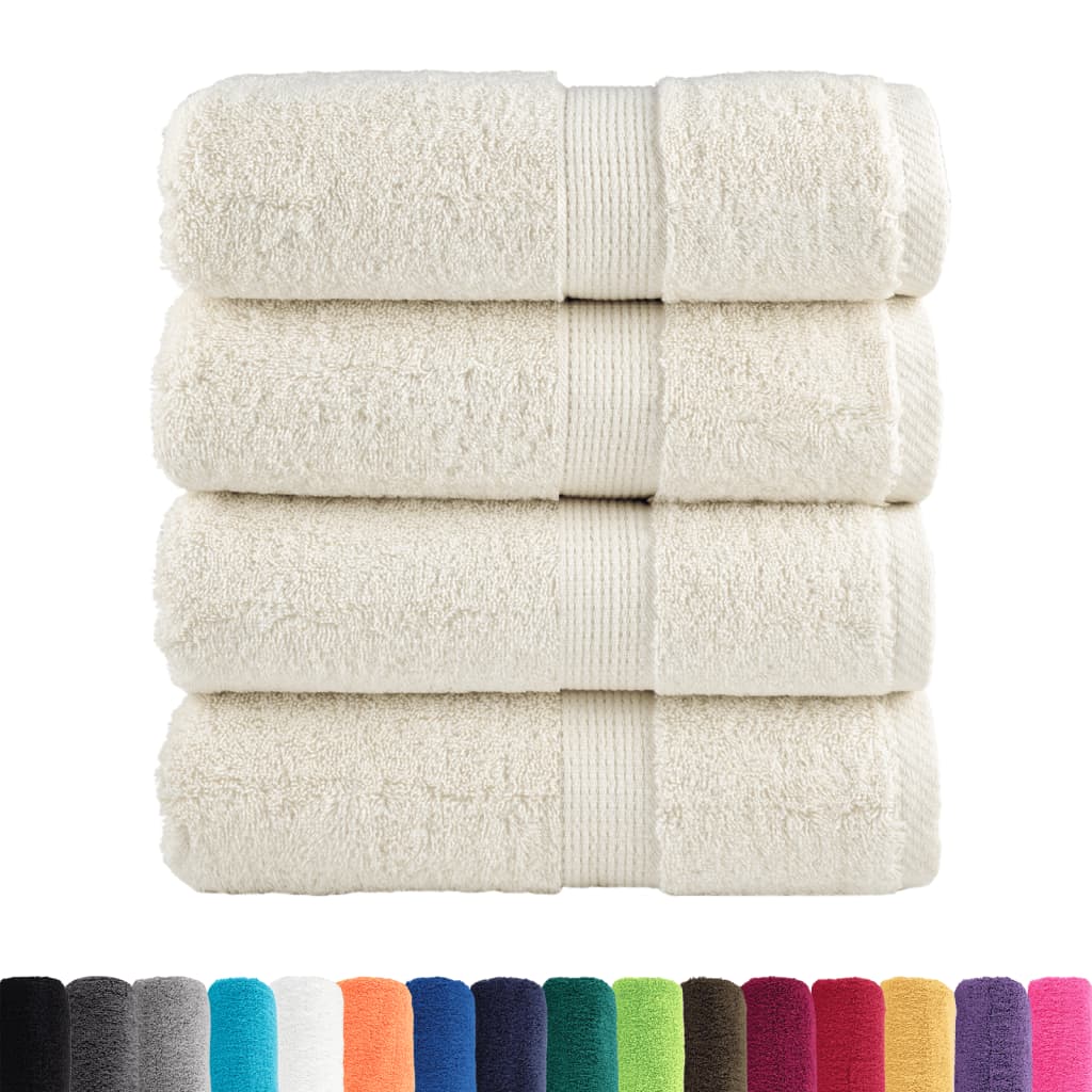 Premium Waschhandtücher SOLUND 4 Stück Creme 30x30 cm 600 g/m²