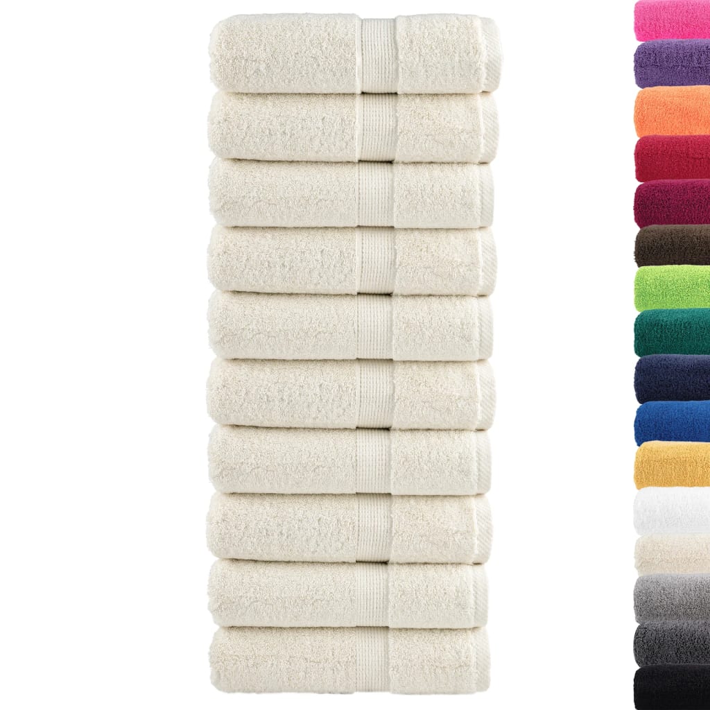 Premium Waschhandtücher SOLUND 10 Stück Creme 30x30 cm 600 g/m²