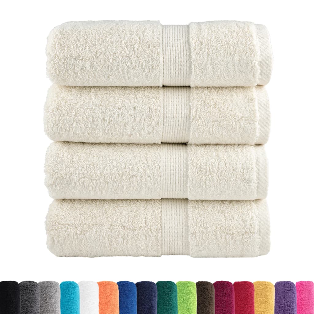Premium-Gästetücher SOLUND 4 Stk. Cremeweiß 30x50 cm 600 g/m²