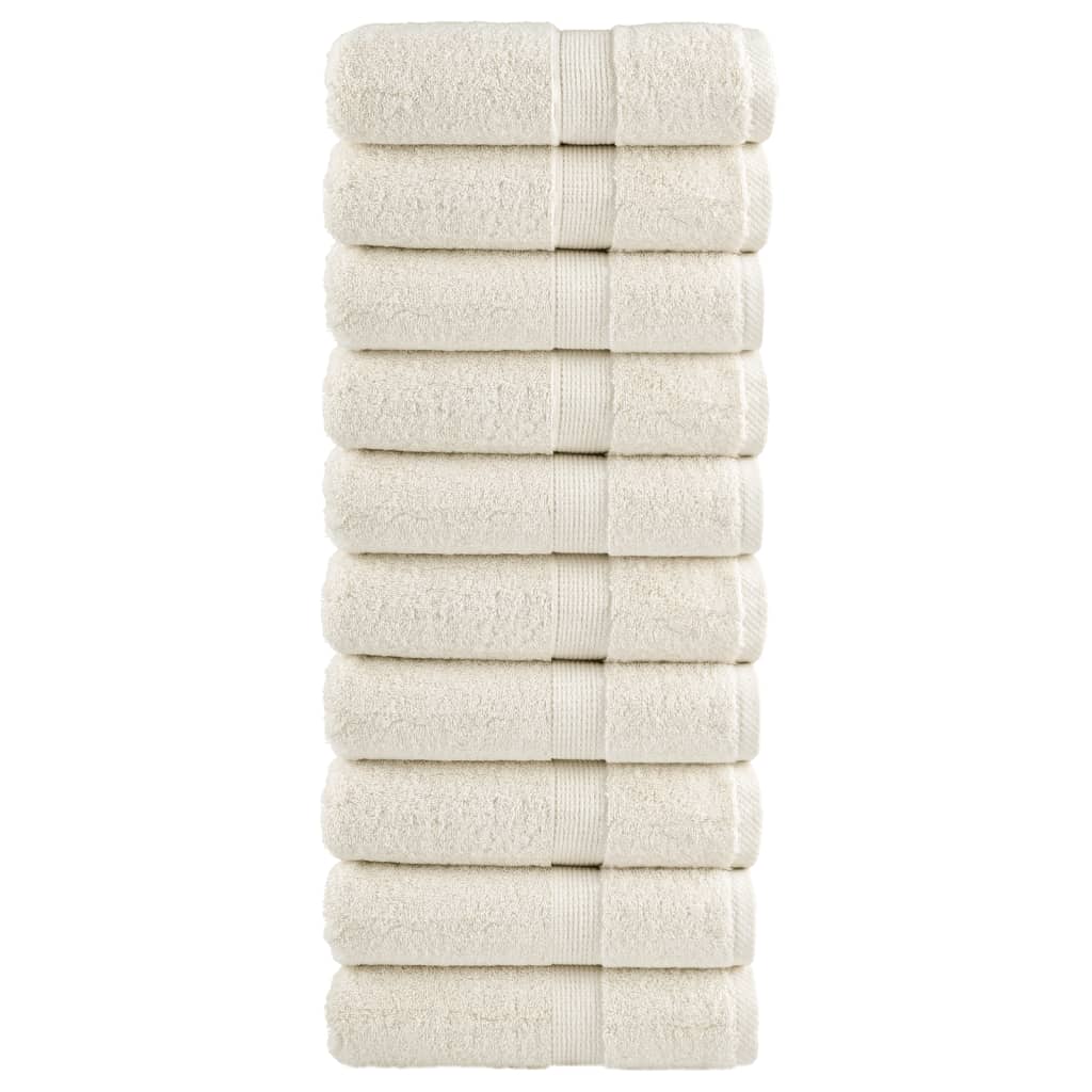 Premium-Gästetücher SOLUND 10 Stk. Cremeweiß 30x50 cm 600 g/m²
