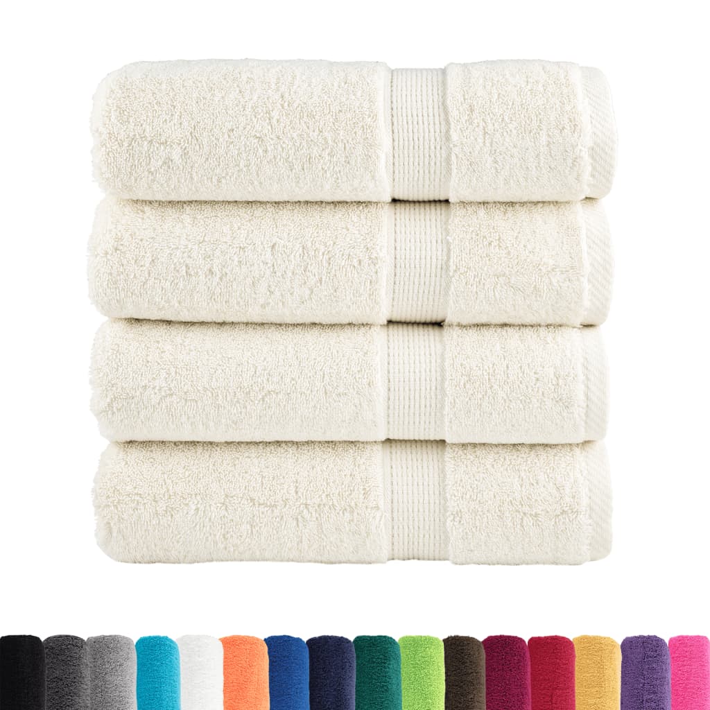 Premium-Handtücher SOLUND 4 Stk. Cremeweiß 50x100 cm 600 g/m²