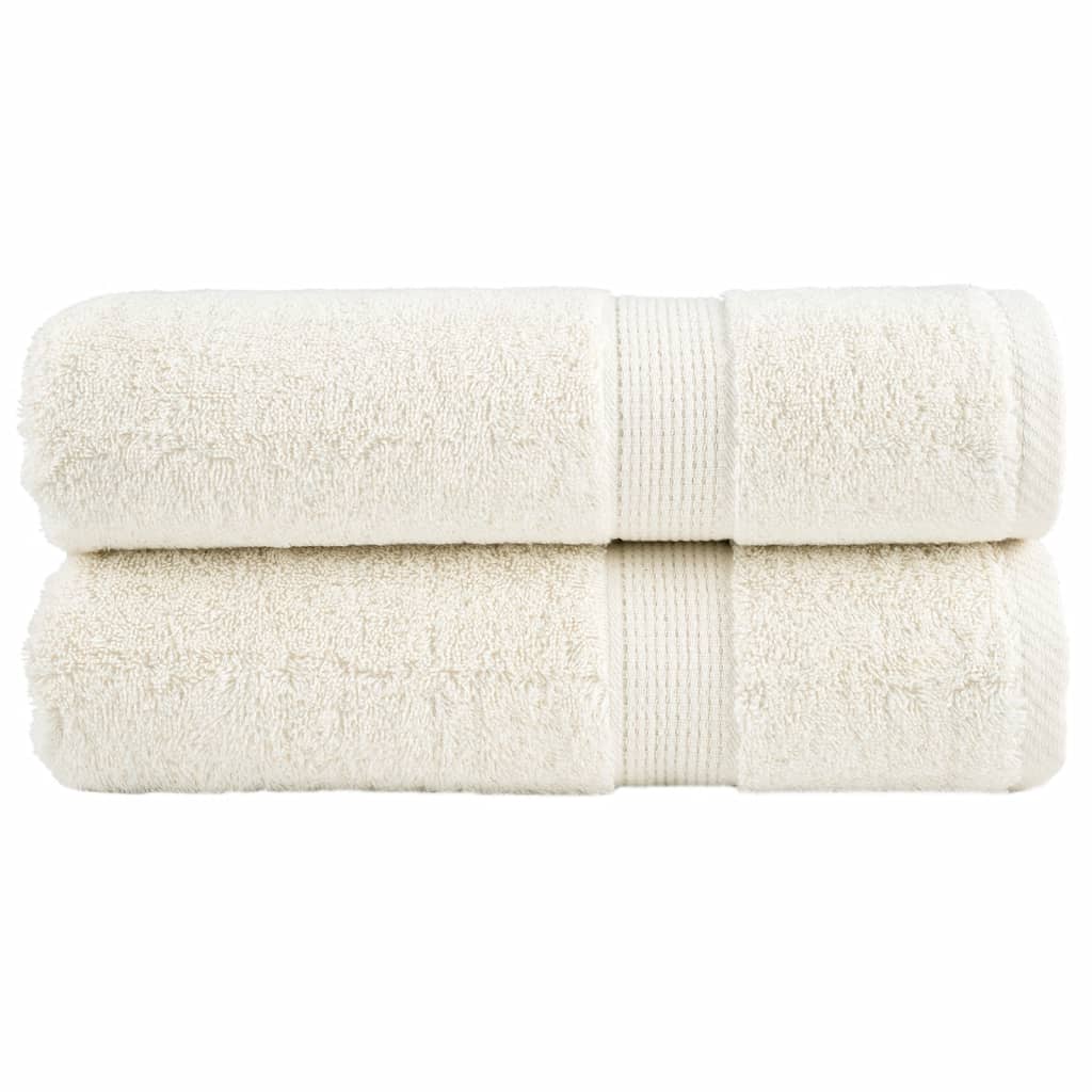 Premium Badetücher SOLUND 2 Stk. Creme 100x150 cm 600 g/m²