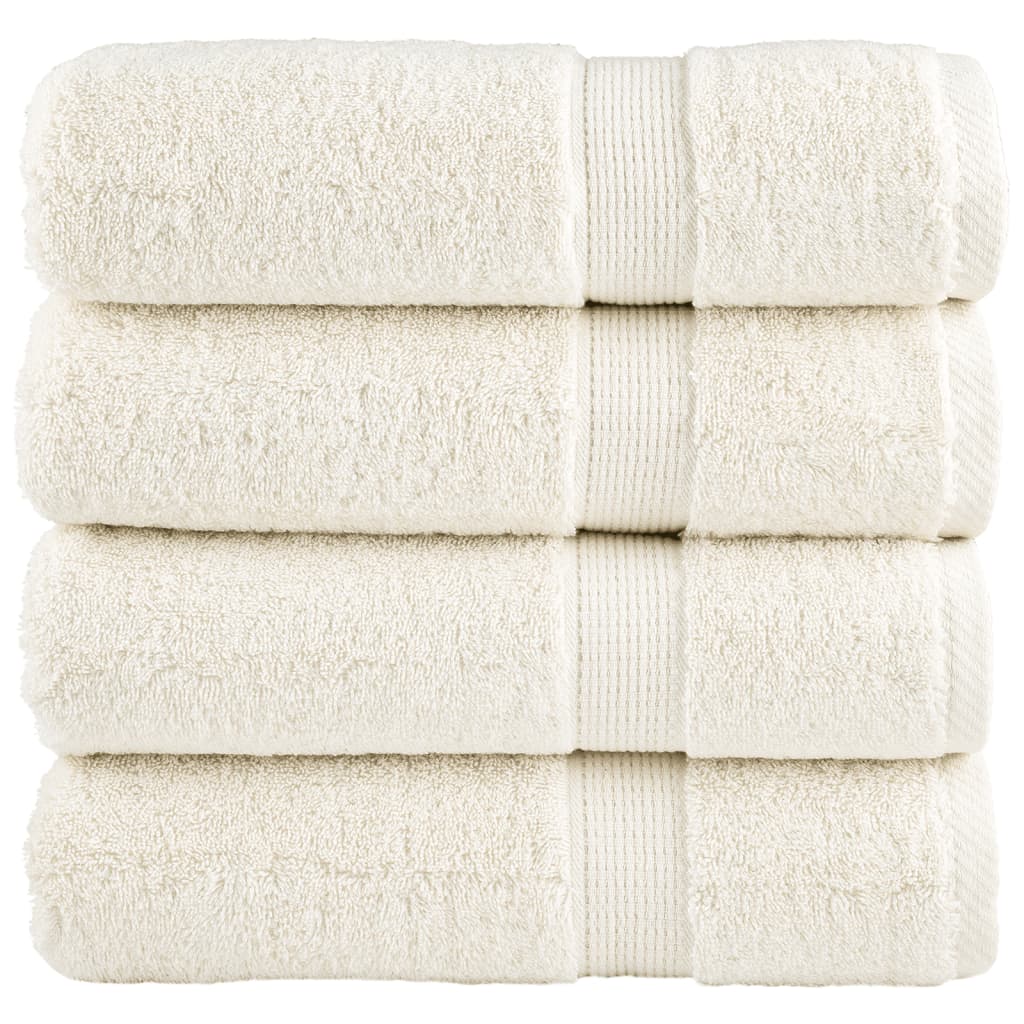 Premium Badetücher SOLUND 4 Stk. Creme 100x150 cm 600 g/m²