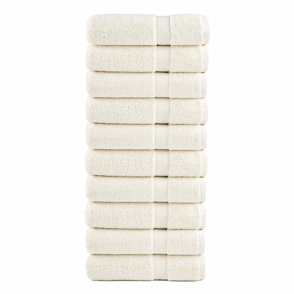 Premium Badetücher SOLUND 10 Stk. Creme 100x150 cm 600 g/m²