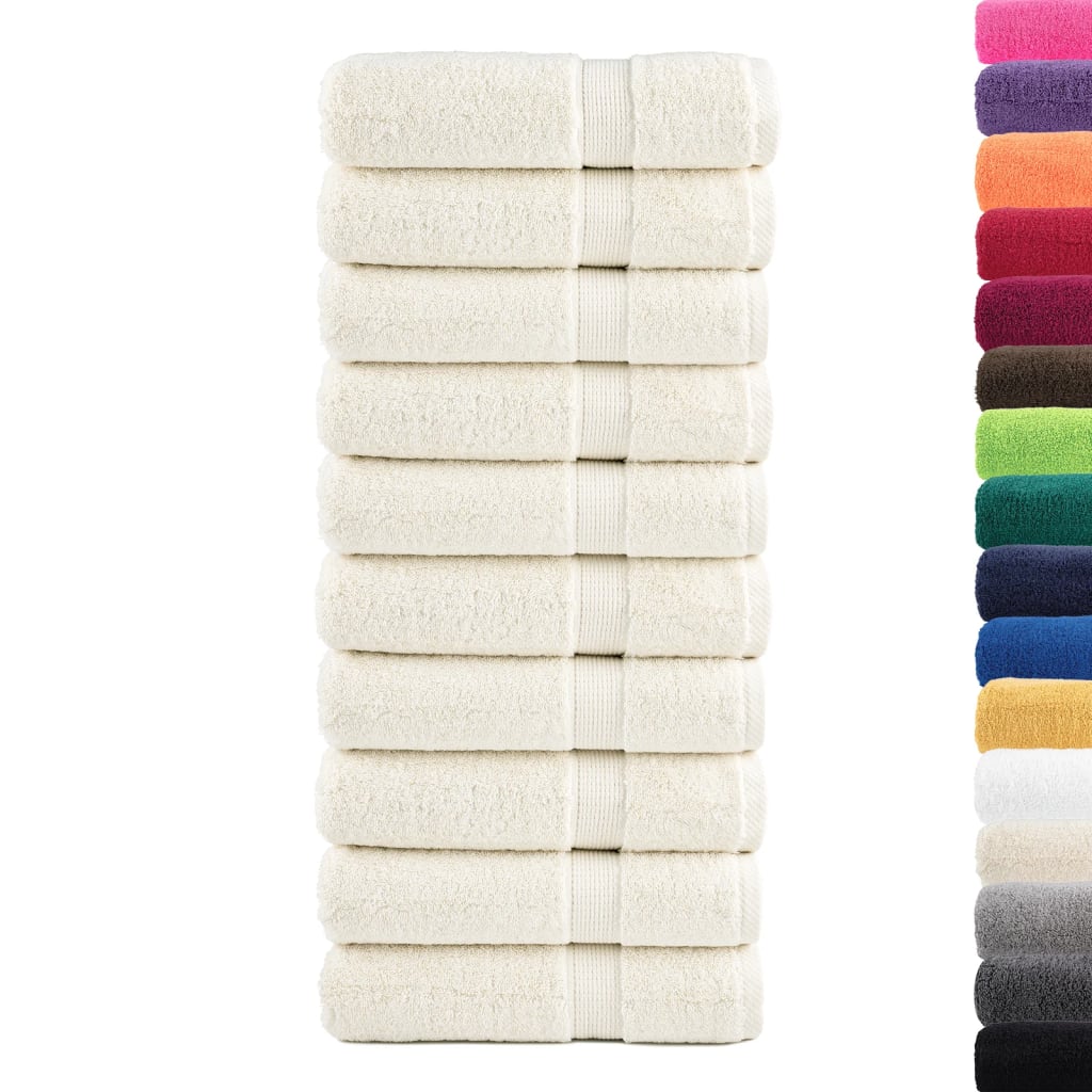 Premium Badetücher SOLUND 10 Stk. Creme 100x150 cm 600 g/m²