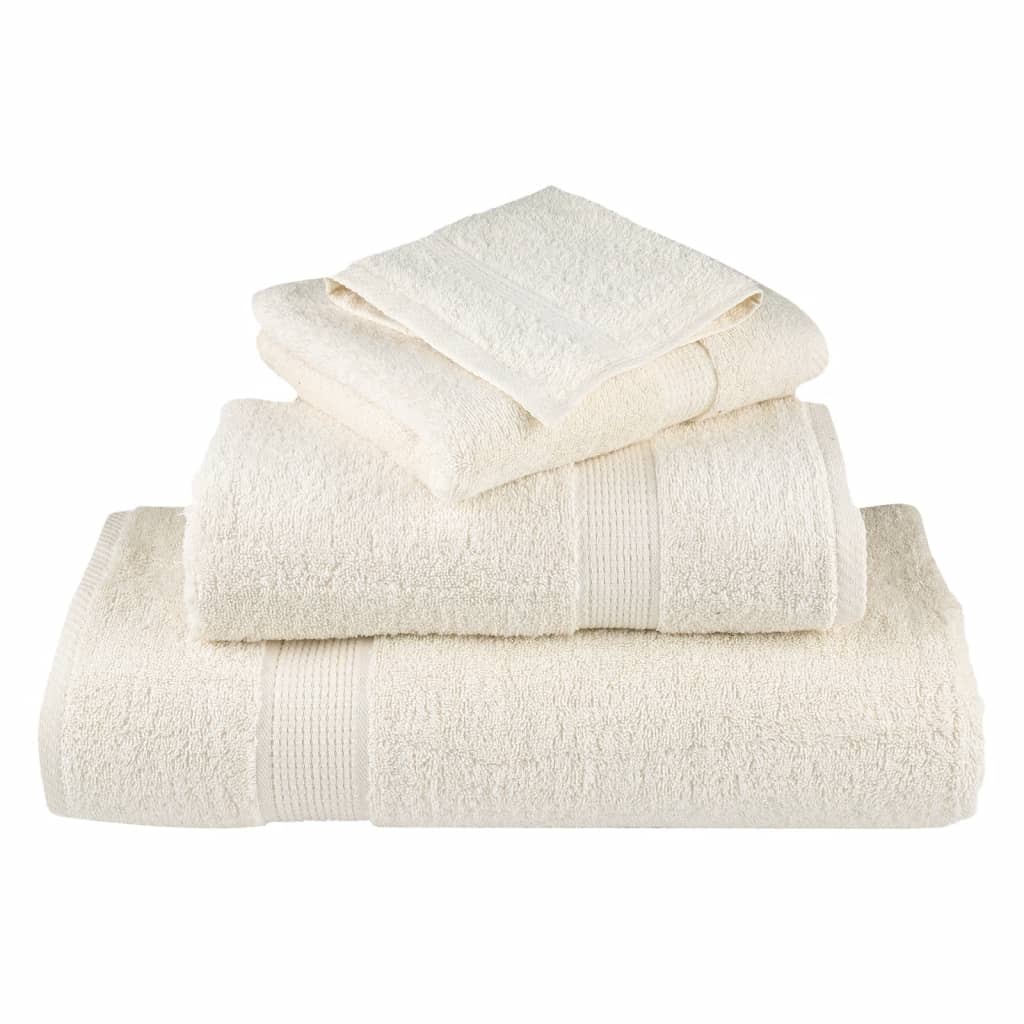 Premium Badetücher SOLUND 10 Stk. Creme 100x150 cm 600 g/m²