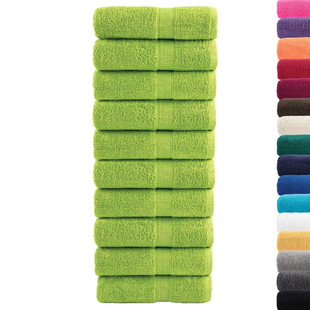 Premium Waschhandtücher SOLUND 10 Stück Apfelgrün 30x30 cm 600 g/m²