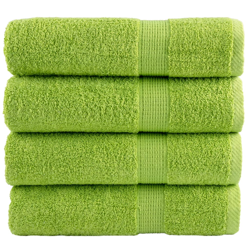 Premium-Duschtücher SOLUND 4 Stk. Apfelgrün 70x140 cm 600 g/m²