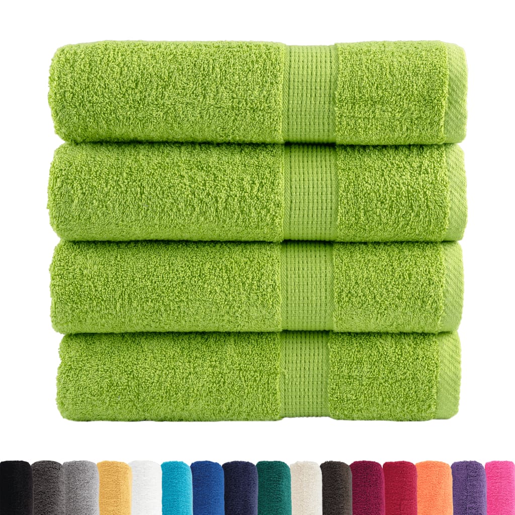 Premium-Duschtücher SOLUND 4 Stk. Apfelgrün 70x140 cm 600 g/m²