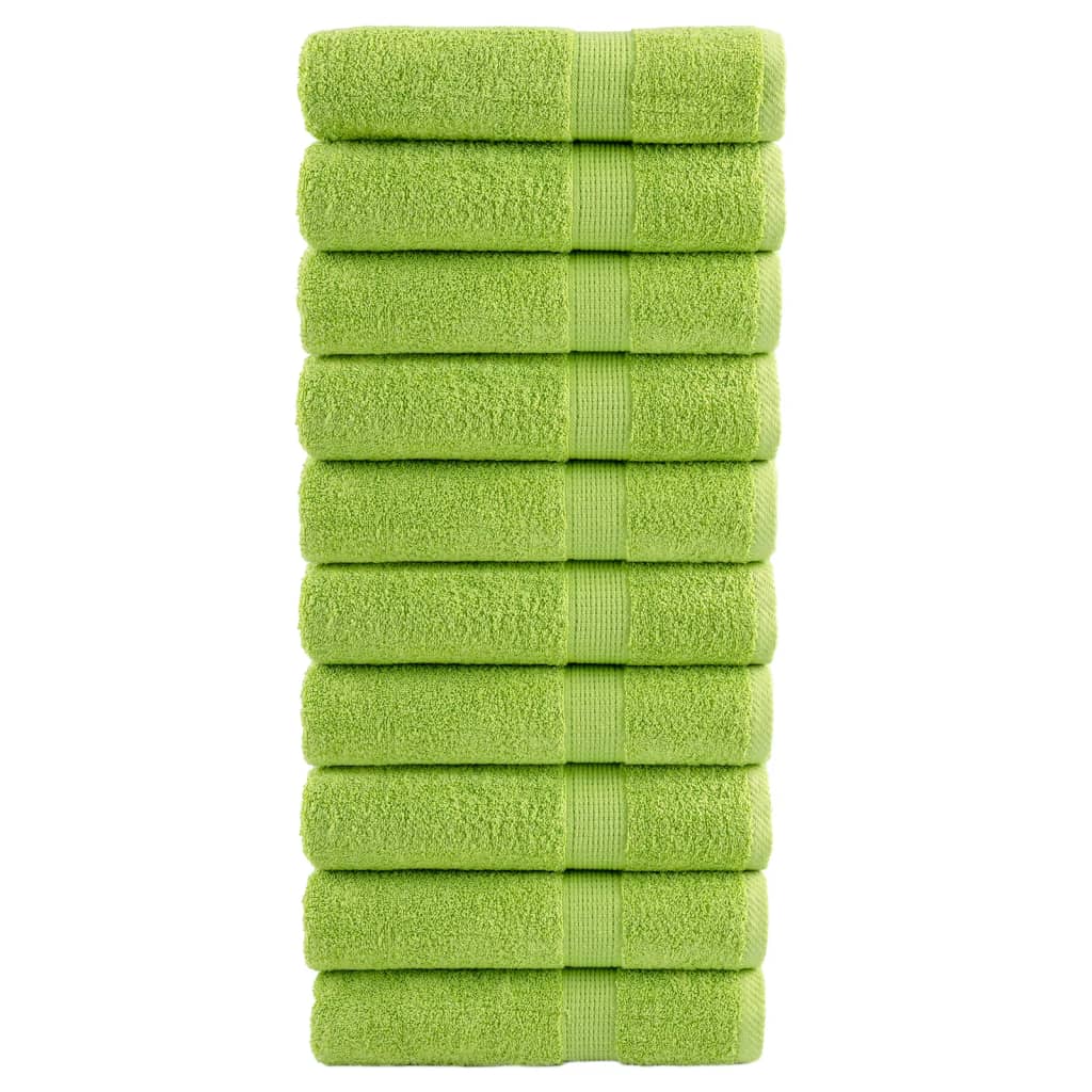 Premium Badetücher SOLUND 10 Stk. Apfelgrün 100x150 cm 600 g/m²