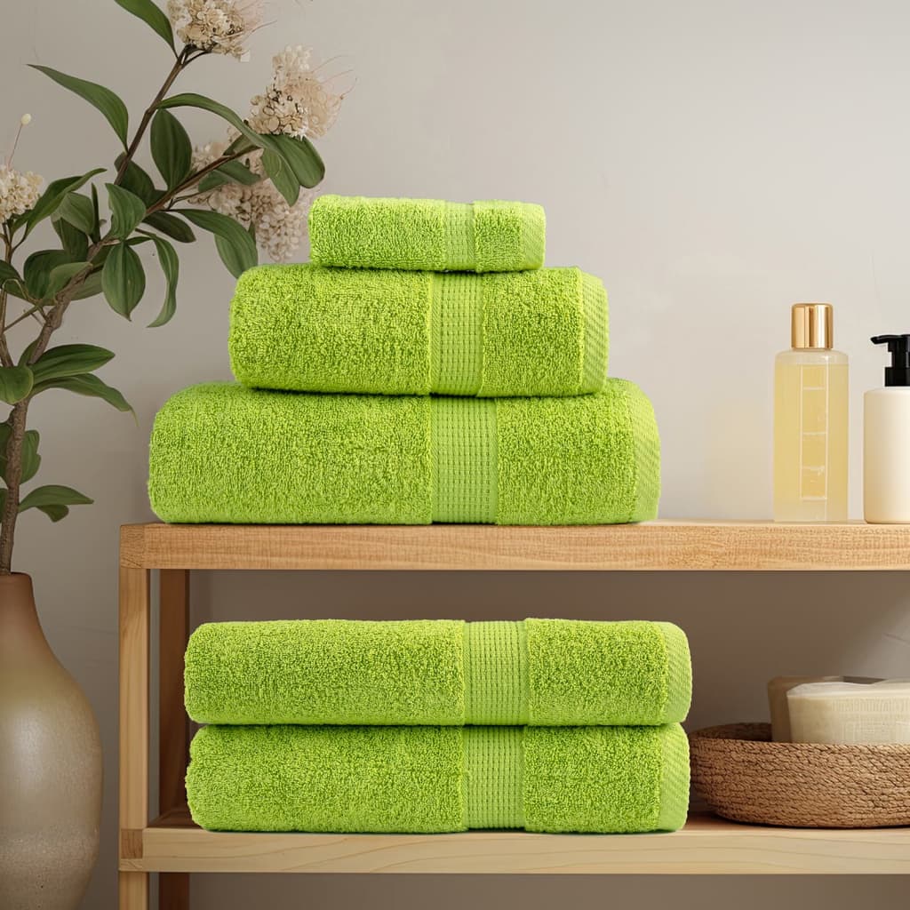 Premium Badetücher SOLUND 10 Stk. Apfelgrün 100x150 cm 600 g/m²