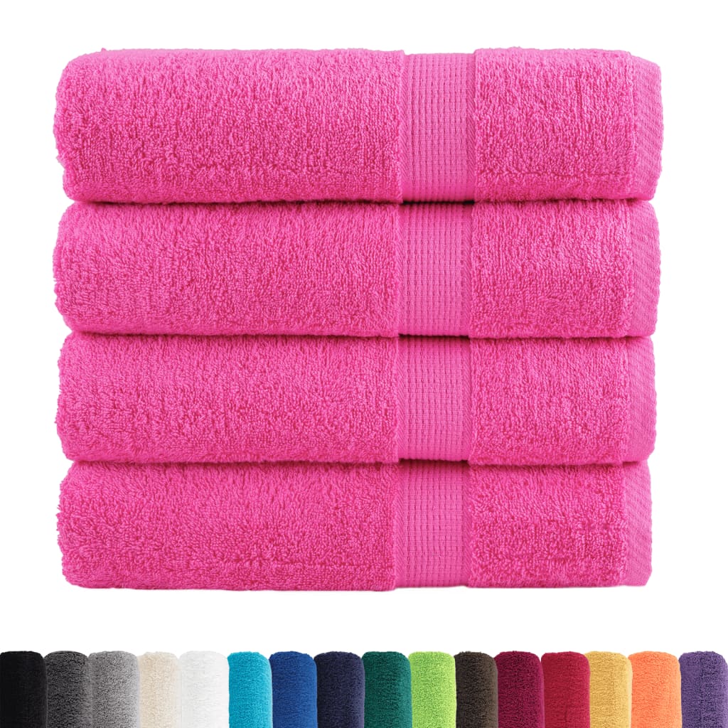 Premium Badetücher SOLUND 4 Stk. Rosa 100x150 cm 600 g/m²