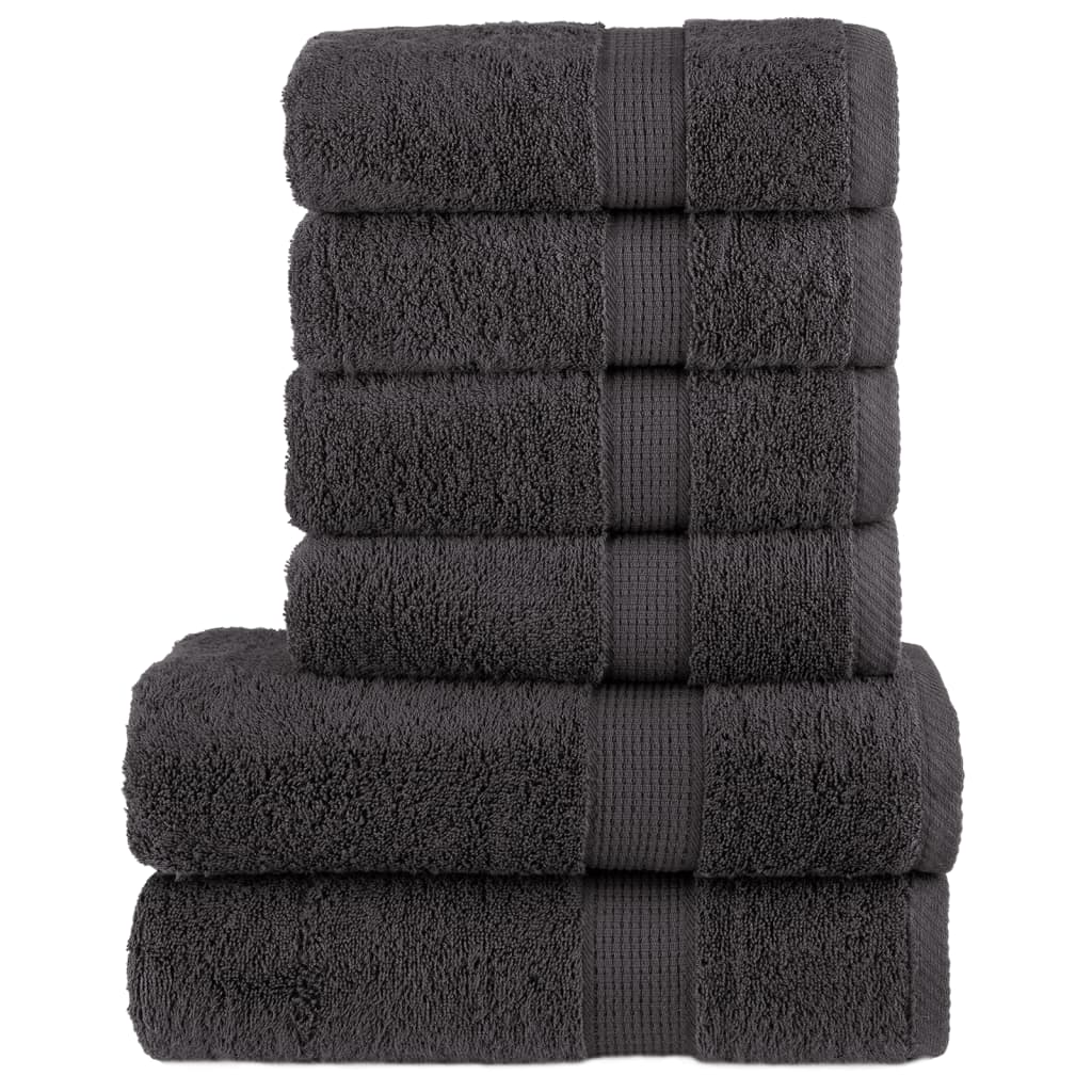 Ensemble de serviettes premium 6 pièces SOLUND anthracite 600 g/m²