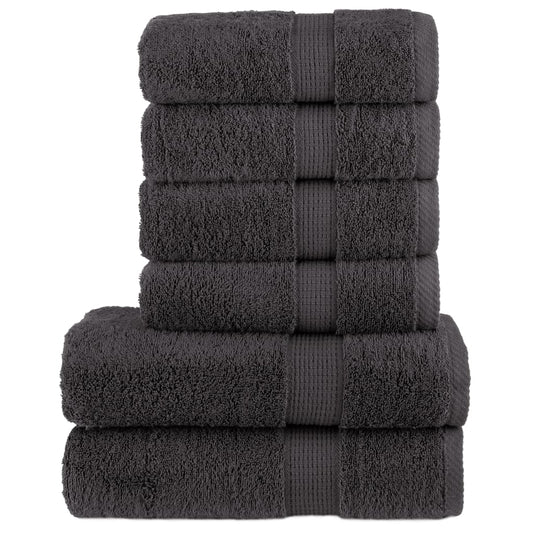 Ensemble de serviettes premium 6 pièces SOLUND anthracite 600 g/m²