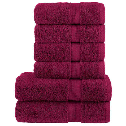 Ensemble de serviettes premium 6 pièces SOLUND Bordeaux 600 g/m²