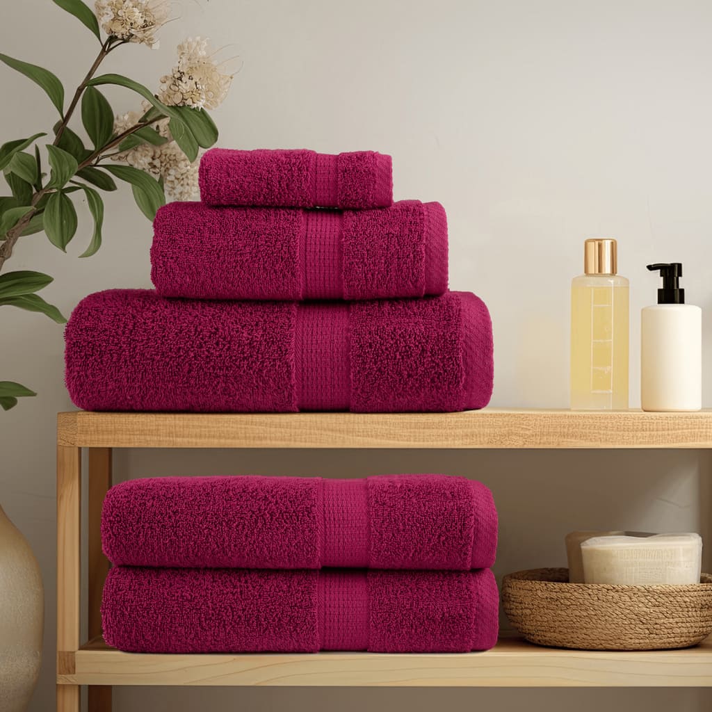 Ensemble de serviettes premium 6 pièces SOLUND Bordeaux 600 g/m²