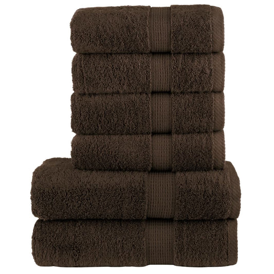 Ensemble de serviettes premium 6 pièces SOLUND marron 600 g/m²