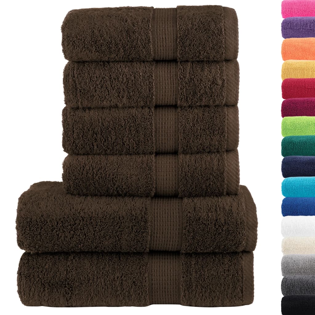 Ensemble de serviettes premium 6 pièces SOLUND marron 600 g/m²