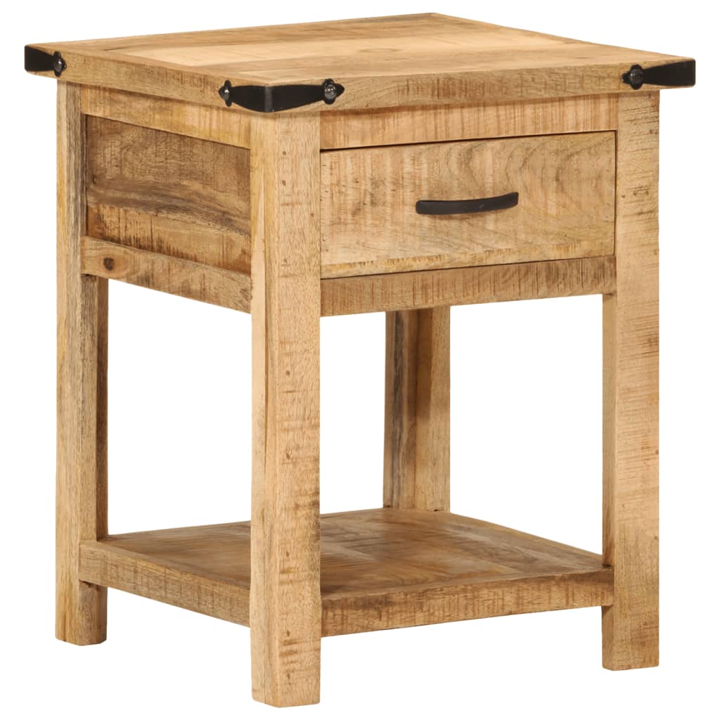 Table de chevet 40x40x50 cm en bois de manguier massif