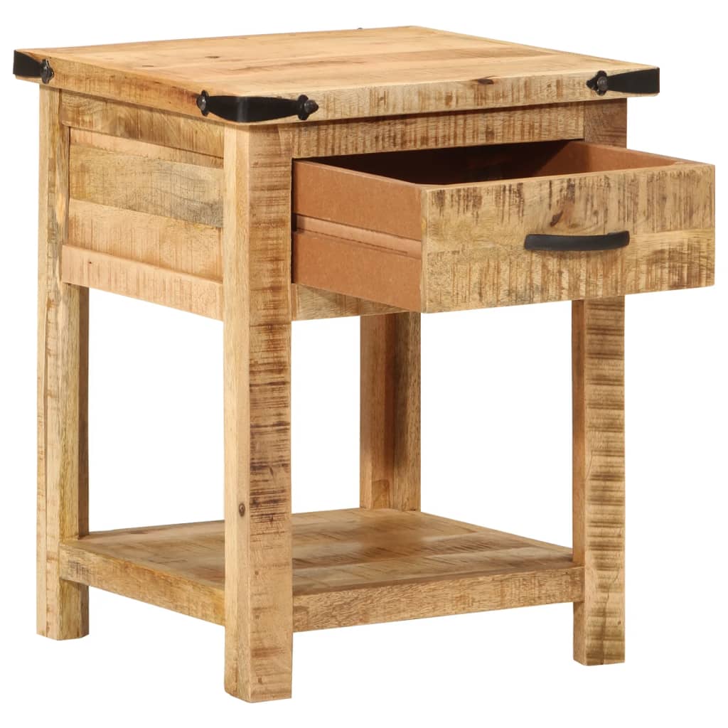 Table de chevet 40x40x50 cm en bois de manguier massif