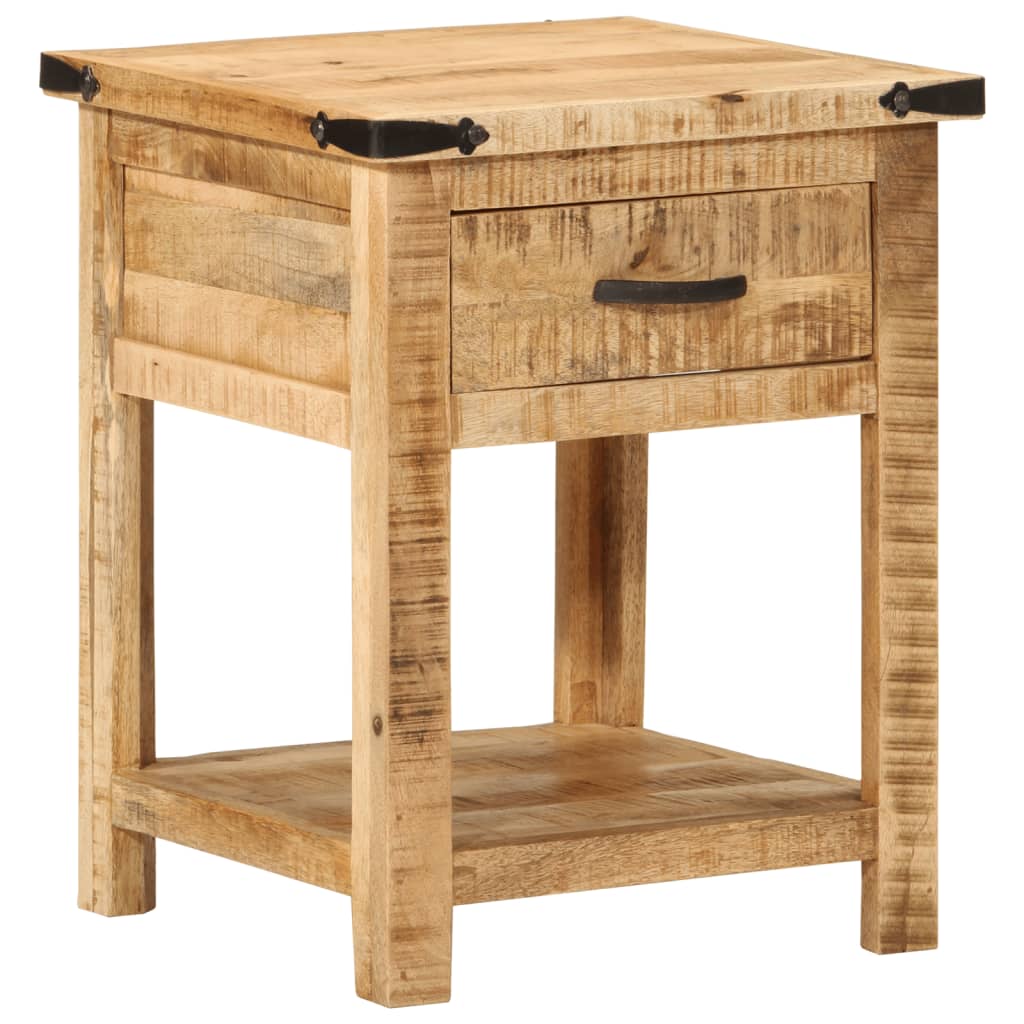 Table de chevet 40x40x50 cm en bois de manguier massif