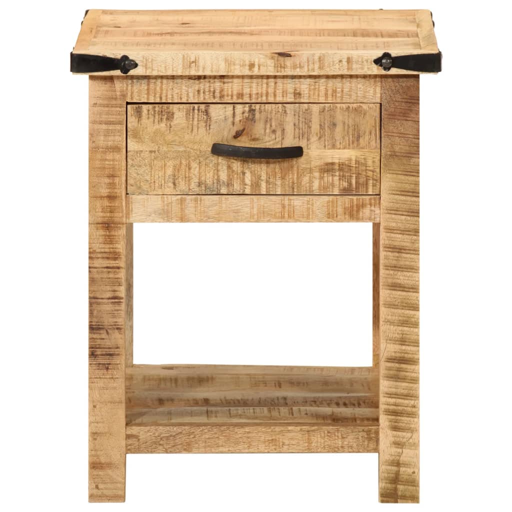 Table de chevet 40x40x50 cm en bois de manguier massif