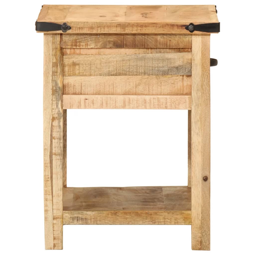 Table de chevet 40x40x50 cm en bois de manguier massif