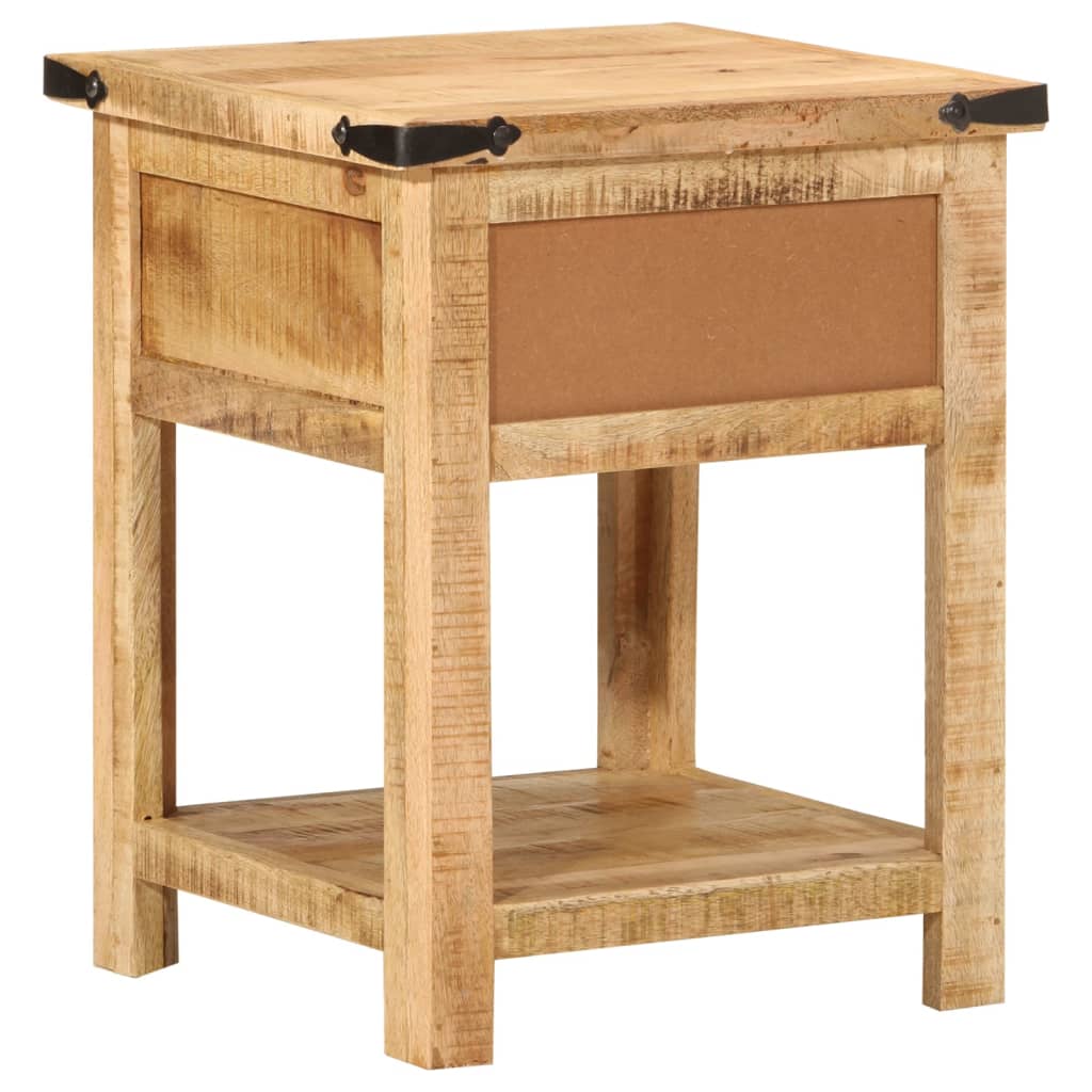 Table de chevet 40x40x50 cm en bois de manguier massif