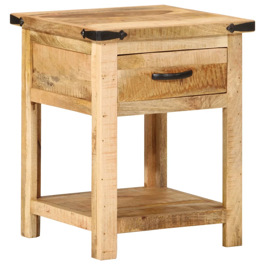 Table de chevet 40x40x50 cm en bois de manguier massif